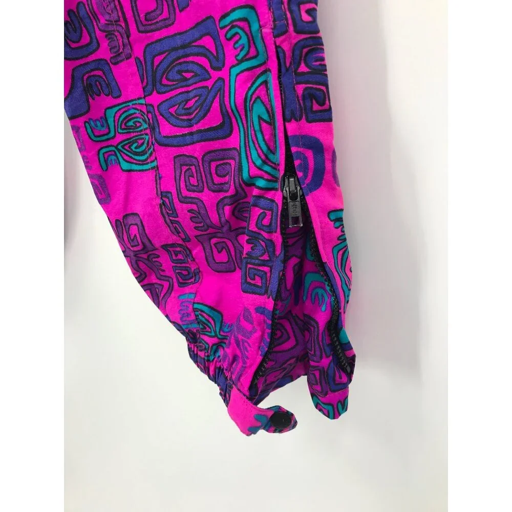 White Sierra Vintage 90's Y2K Tribal Windbreaker Jogger Pant Pink Purple Small - Picture 7 of 10
